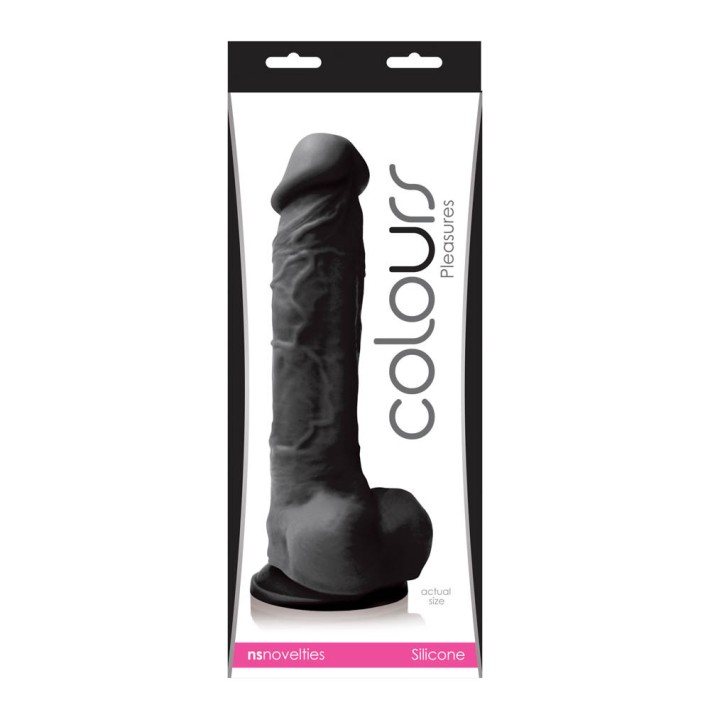 Dildo Realistic Colours Pleasures, Negru, 19 Cm 2