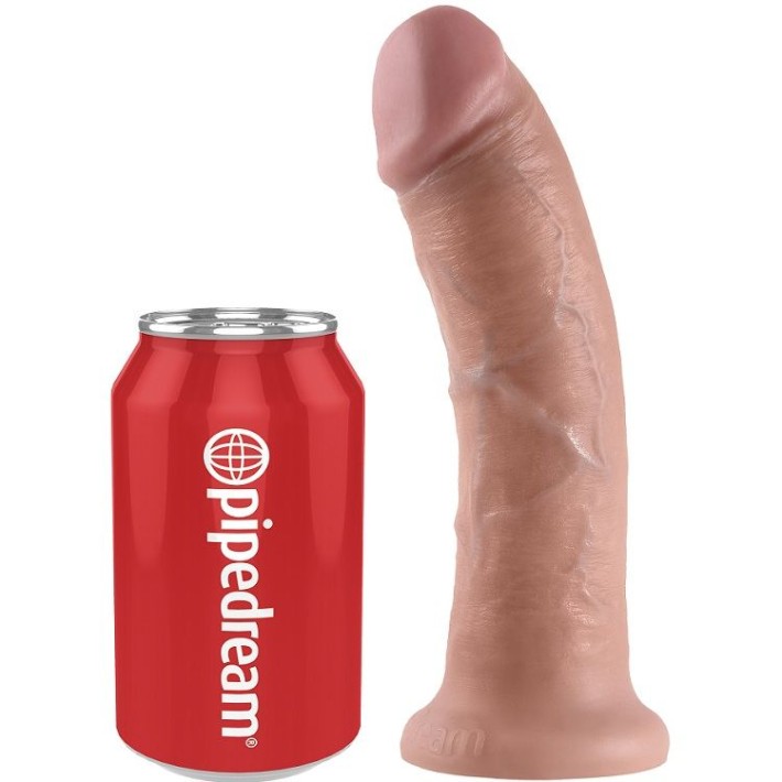 Dildo Realistic Cu Ventuza King Cock, Natural, 20 Cm 3