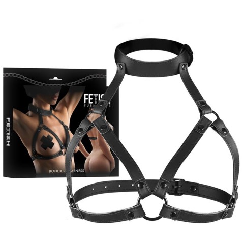 FETISH SUBMISSIVE BONDAGE, Ham Reglabil Fetish Submissive Pentru Piept Si Gat, pasiune.ro