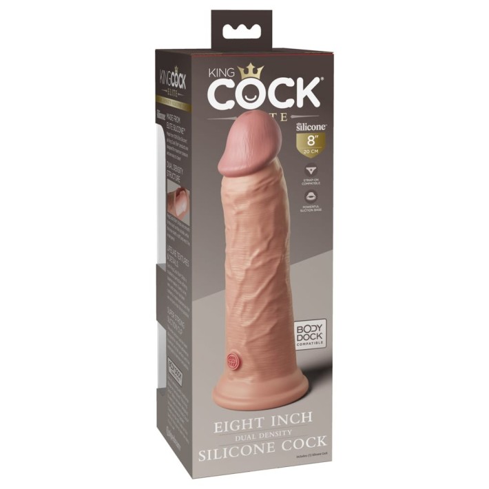 Dildo Clasic Cu Ventuza Dual Density Silicone Cock, Natural, 20 Cm 5