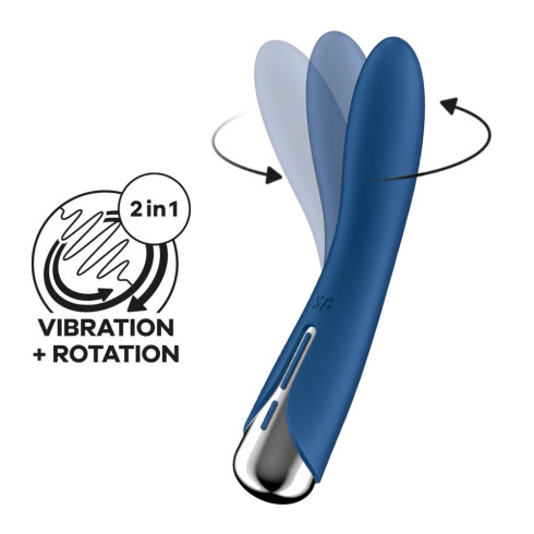 blue, Vibrator Cu Rotatii Spinning Vibe 1, Albastru, 17,8 Cm, pasiune.ro