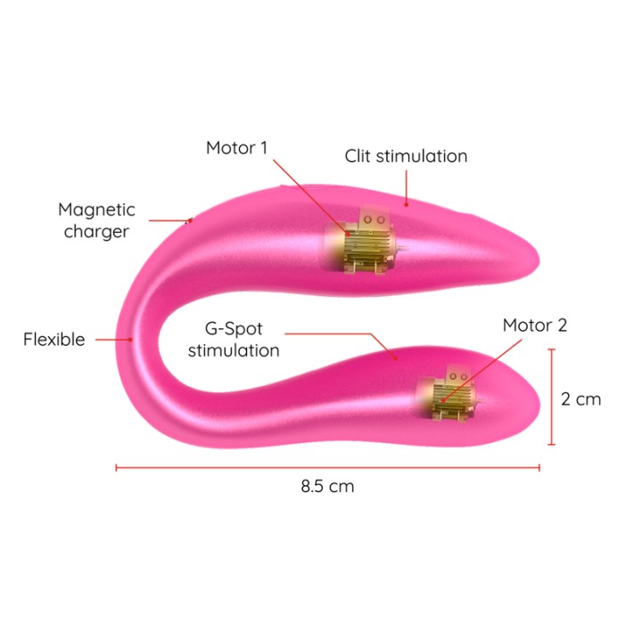 Vibrator Cuplu Roz Oninder - Aplicatie Gratuita 3