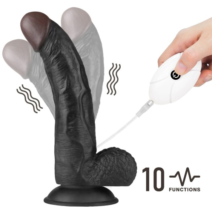 Set Ham Strap-on Si Dildo Cu Vibratii Easy Strapon, Negru, 21.5 Cm 4