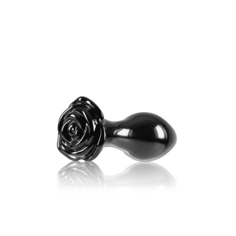 dop, Dop Anal Din Sticla Crystal Rose, Negru, 9 Cm, pasiune.ro