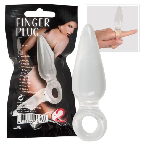 rosu, Dop Anal Cu Inel, Transparent, 9.5 Cm, pasiune.ro