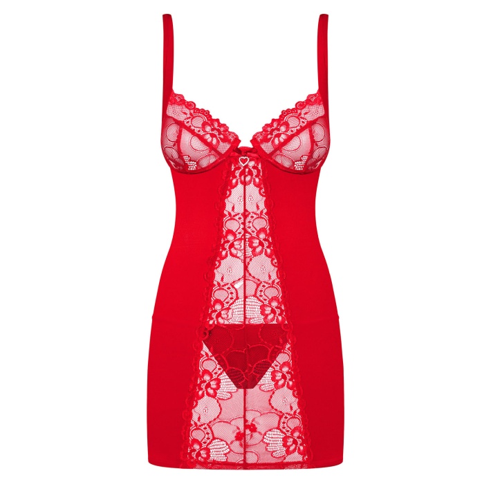 Heartina Chemise & Thong Red  S/m 2xl, L/xl, S-m 5