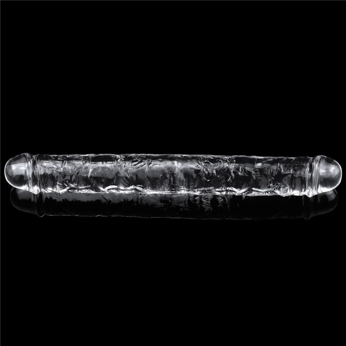 Dildo Dublu, Transparent, 30 Cm 3