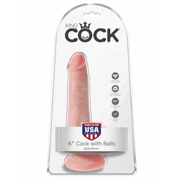 Dildo Clasic Cu Testicule King Cock, Natural, 15 Cm 7
