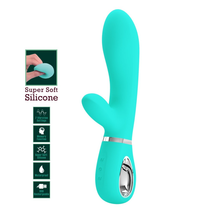 Vibrator Rabbit Thomas, Verde, 20.5 Cm 3