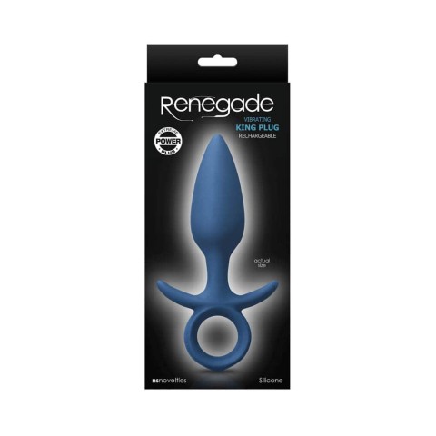 NS Toys, Dop Anal Cu Vibratii Renegade King, Medium, Albastru, 15 Cm, pasiune.ro