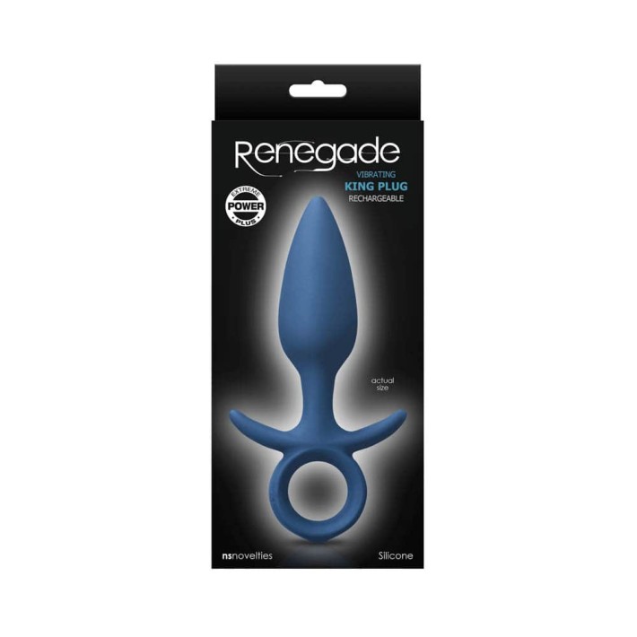 Dop Anal Cu Vibratii Renegade King, Medium, Albastru, 15 Cm 2