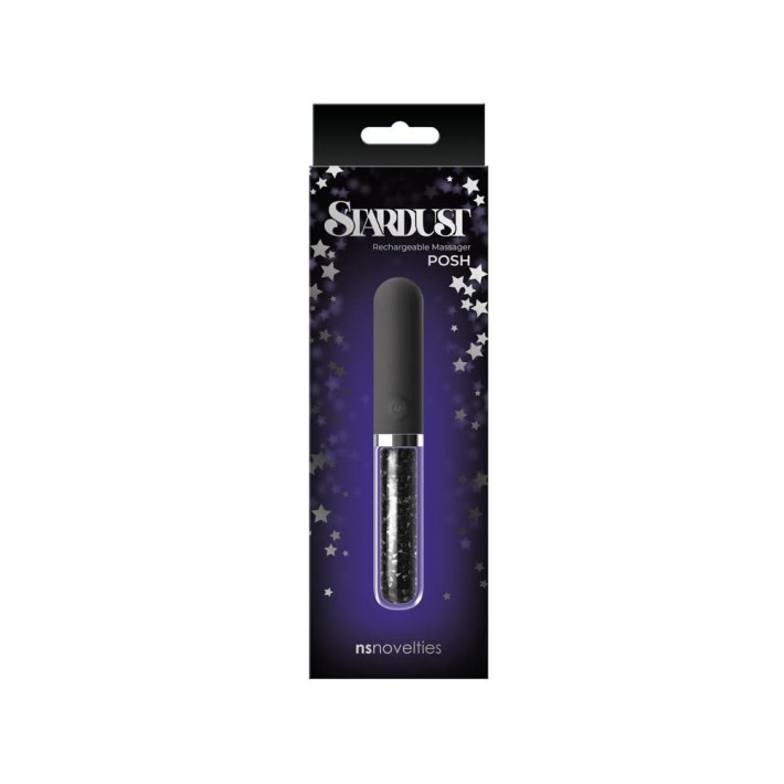 Vibrator Clasic Stardust Posh, Negru, 12.5 Cm 2