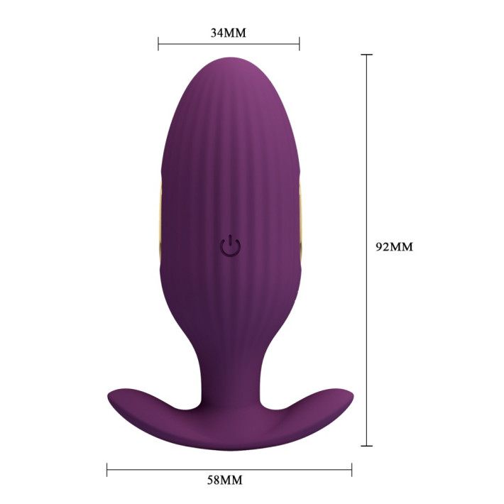 Vibrator Anal Cu Electro-stimulare Jefferson, Violet, 9 Cm 14