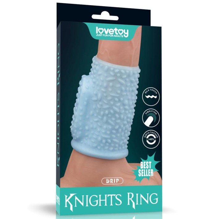 Inel / Manson Penis Cu Vibratii Drip Knights, Albastru 9