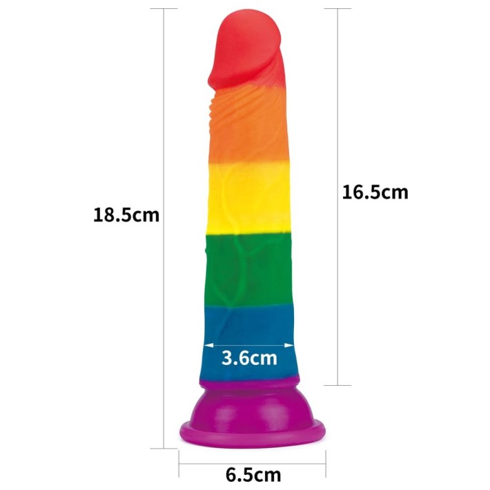 Dildo Clasic Cu Ventuza Prider, Multicolor, 18.5 Cm 7