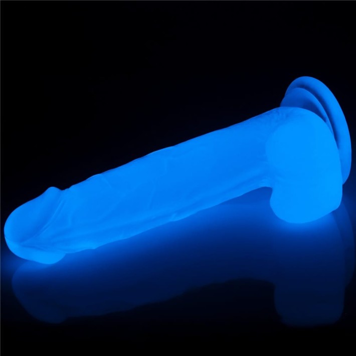 Dildo Clasic Fosforescent Lumino Play, Alb, 19 Cm 4