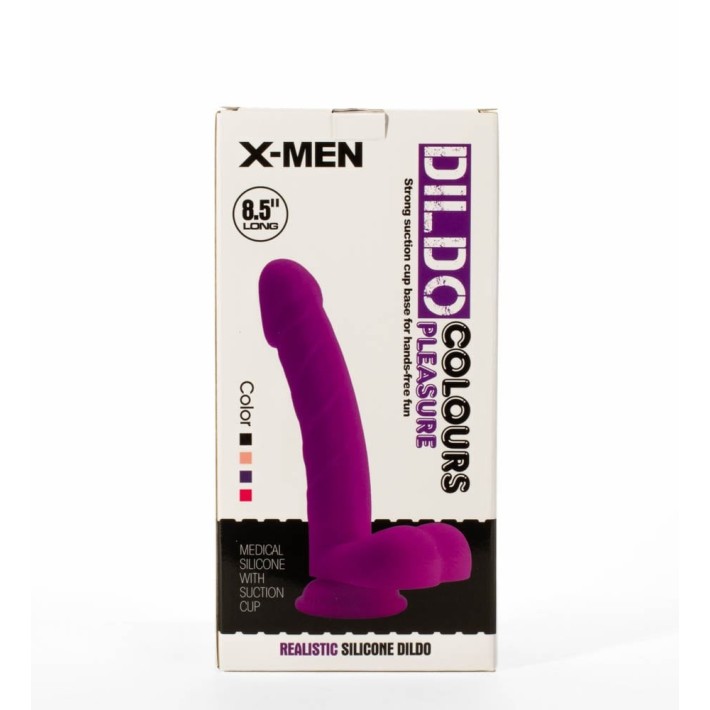 Dildo Realistic Colours Pleasure, Negru, 21.5 Cm 7