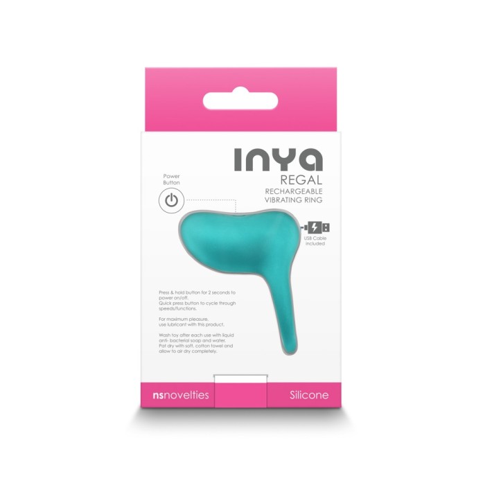 Inel Penis Cu Vibratii Inya Regal, Turcoaz 4