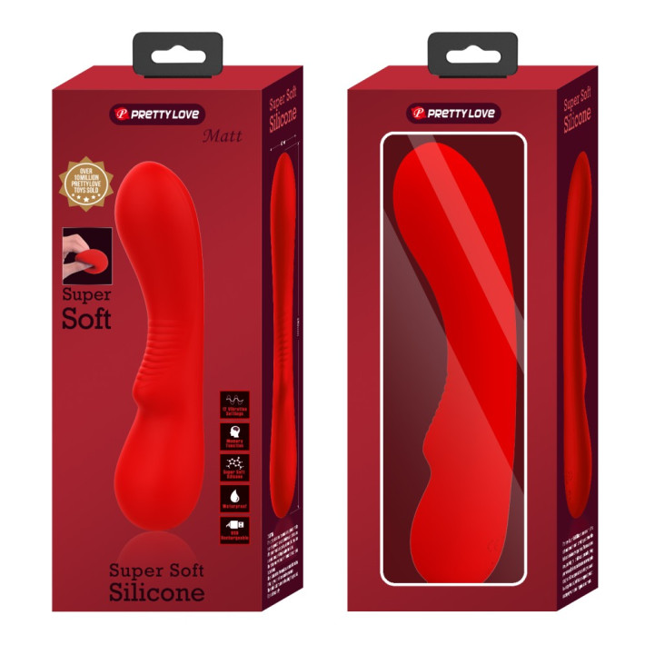 Vibrator Punctul G Matt, Rosu, 19 Cm 5