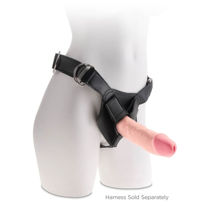 Dildo Clasic Cu Ventuza King Cock Triple Density, Natural, 22.5 Cm 3