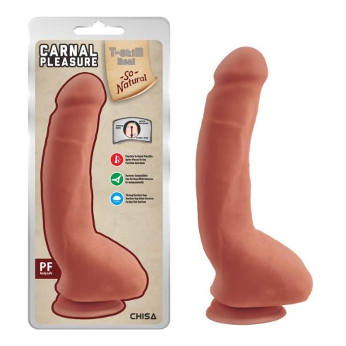 pleasure, Dildo Clasic Cu Ventuza Carnal Pleasure, Bronz, 23.5 Cm, pasiune.ro