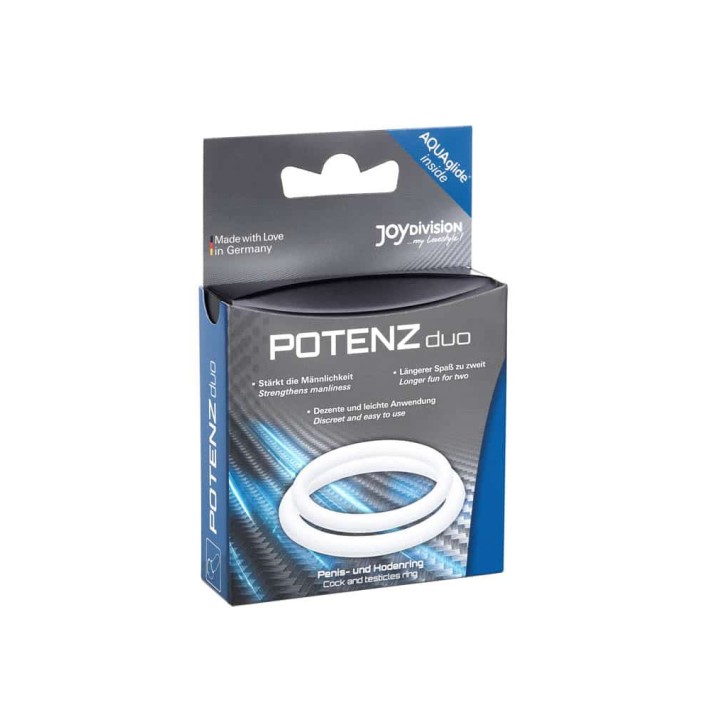 Set 2 Inele Penis Potenzduo, Marimea M, Alb 4