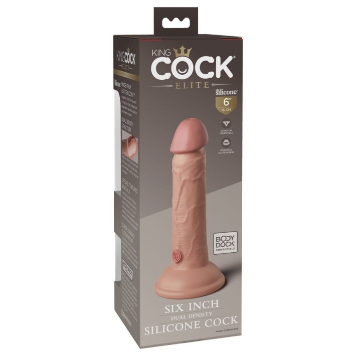 Dildo Clasic Cu Ventuza Dual Density Silicone Cock, Natural, 15 Cm 5