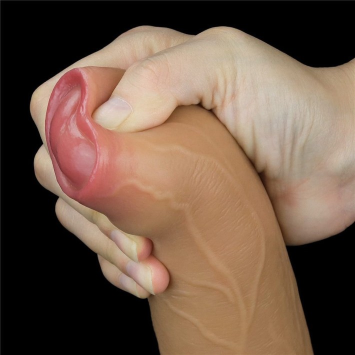 Dildo Clasic Cu Ventuza Necircumcis Handle Cock, Natural, 28 Cm 9