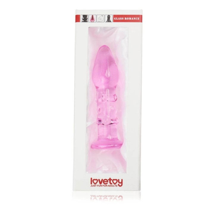 Dop Anal Din Sticla Borosilicata Glass Romance, Roz, 14 Cm 2