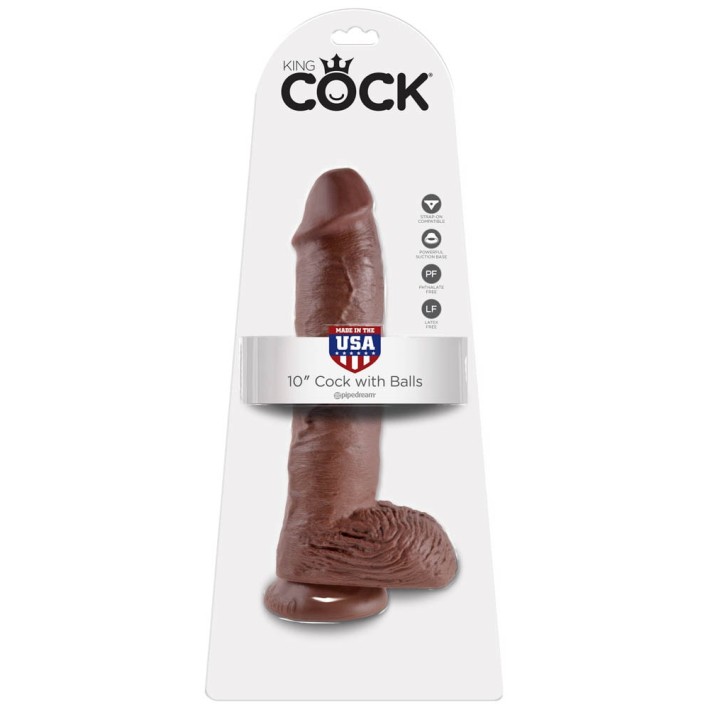 Dildo Clasic Cu Ventuza King Cock, Bronz, 25.4 Cm 4
