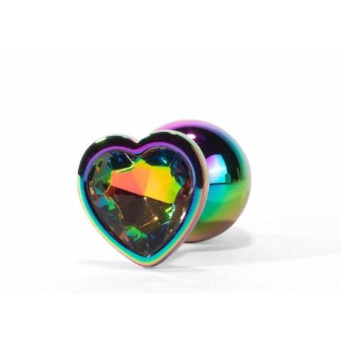 X-Men, Dop Anal Cu Bijuterie Secret Shine Metal Rainbowheart S, Multicolor, 7 Cm, pasiune.ro