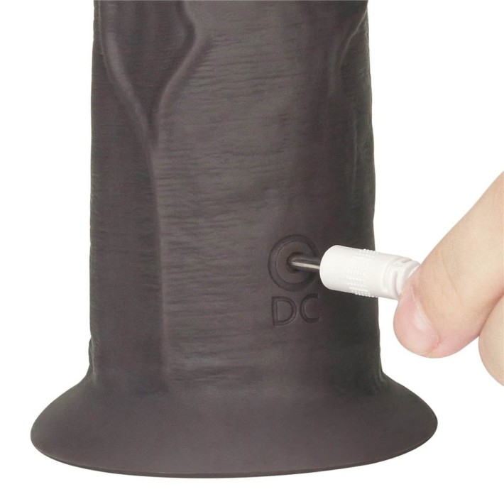Vibrator Realistic Cu Rotatii Dual Layered Silicone Rotator, Brun, 20.5 Cm 3