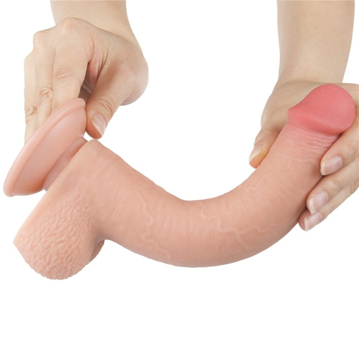 Dildo Realistic Sliding Skin Dual Layer, Natural, 22.5 Cm 7