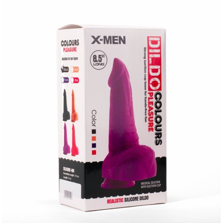 Dildo Cu Ventuza Colours Pleasure, Negru, 21.5 Cm 6