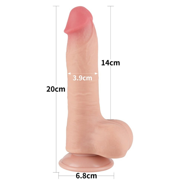 Dildo Realistic Sliding Skin Dual Layer I, Natural, 20 Cm 3