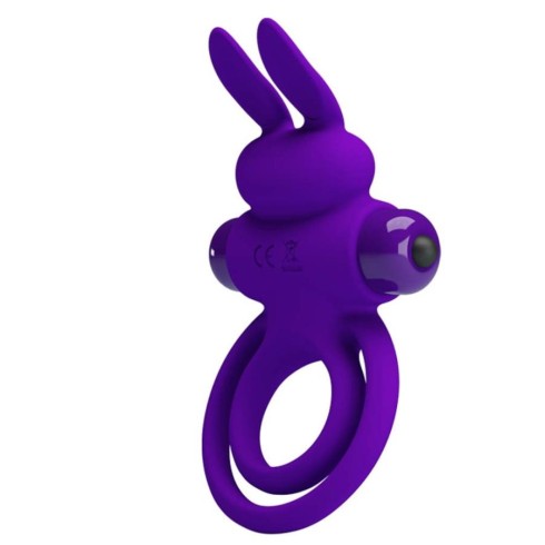inel, Inel Penis Cu Vibratii Si Rabbit, Albastru, pasiune.ro