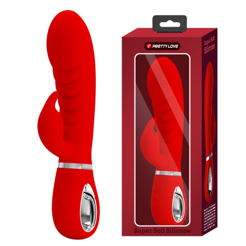rosu, Vibrator Rabbit Prescott, Rosu, 20 Cm, pasiune.ro