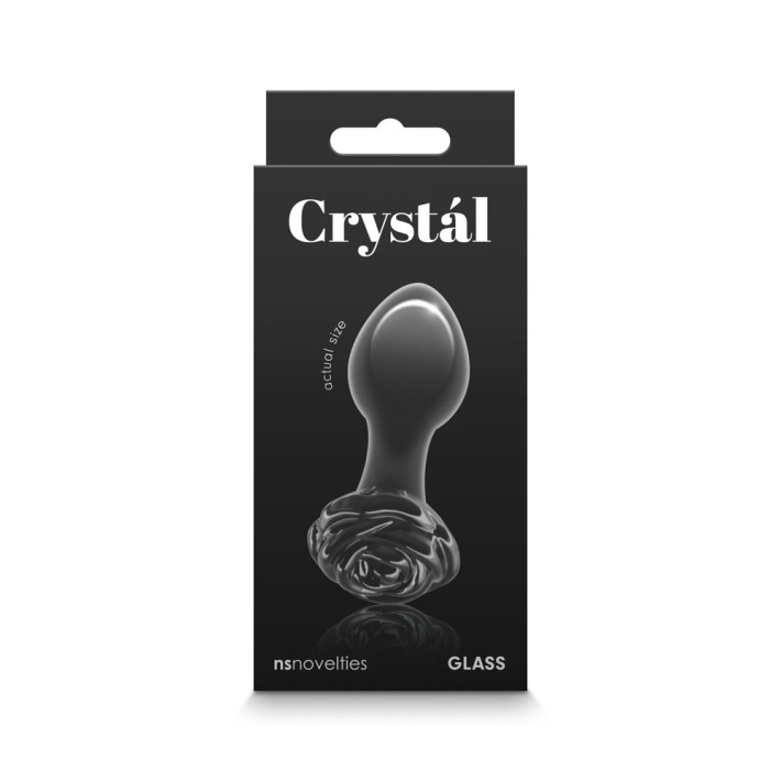 Dop Anal Din Sticla Crystal Rose, Negru, 9 Cm 4