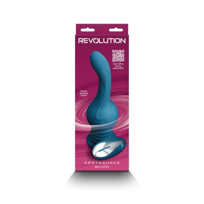 Vibrator Special Extra Puternic Cu Functie Rotatie Revolution Earthquake, Albastru, 24 Cm 4