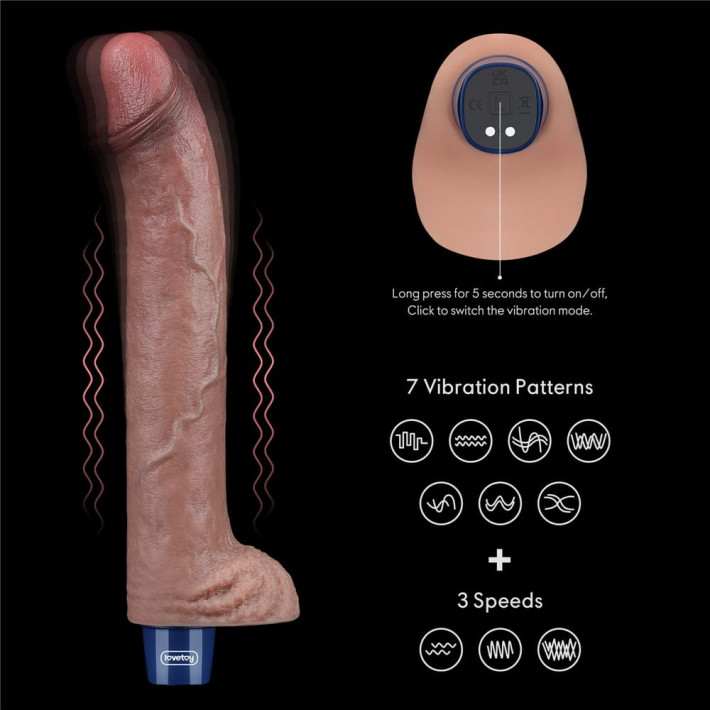 Vibrator Realistic Real Softee, Brun, 28 Cm 11