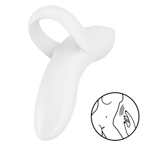 clitoris, Vibrator Cu Suport Deget Bold Lover Satisfyer Alb, pasiune.ro