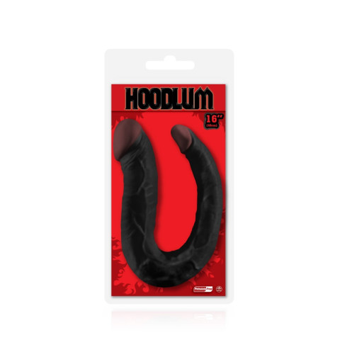 Dildouri Duble, Dildo Dublu Hoodlum U-shaped, Negru, 40.5 Cm, pasiune.ro