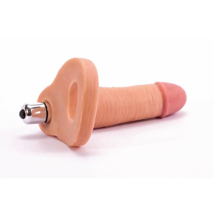 Strap-on Anal Cu Vibratii The Ultra Soft Double, Natural, 14.5 Cm 5
