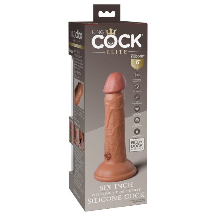 Vibrator Realistic Dual Density Silicone Cock, Bronz, 15 Cm 6