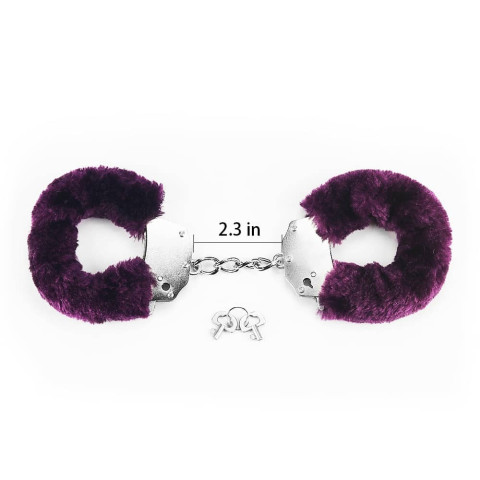 fetish, Fetish Pleasure Fluffy Hand Cuffs Purple, pasiune.ro