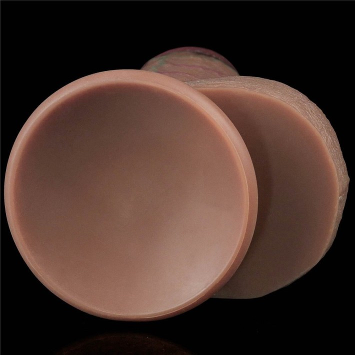Dildo Realistic Dual Layered Silicone Cock Xxl, Brun, 24.5 Cm 5