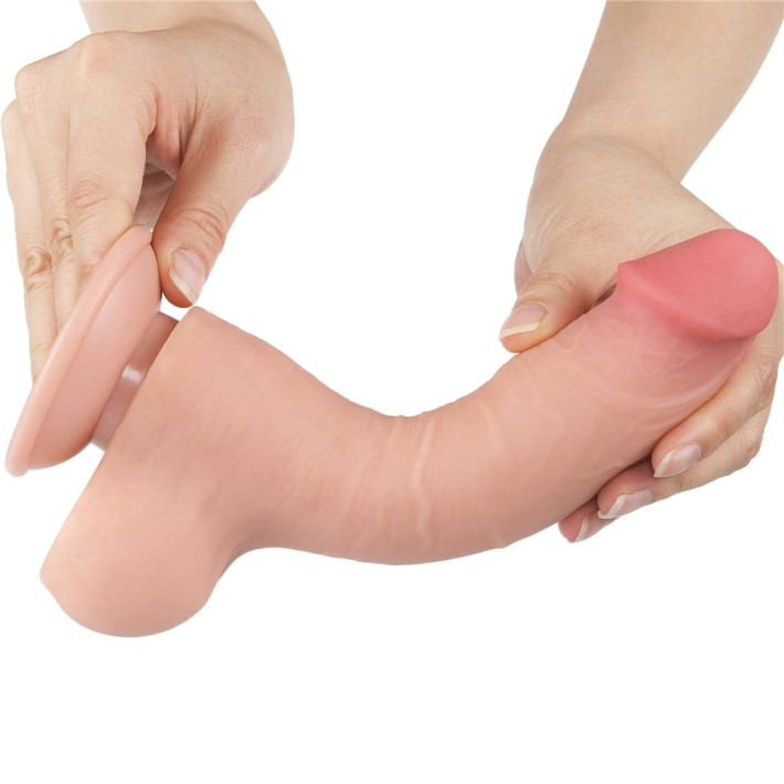 Dildo Realistic Sliding Skin Dual Layer I, Natural, 20 Cm 6
