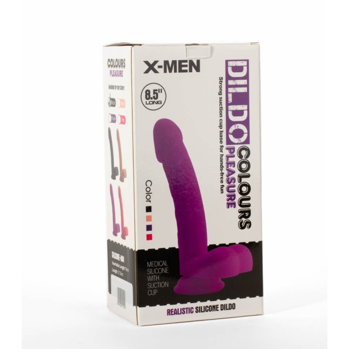 Dildo Realistic Colours Pleasure, Negru, 21.5 Cm 6