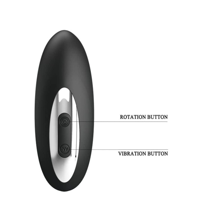 Vibrator Anal Cu Bile Rotative Si Telecomanda, Negru 5