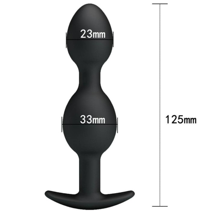 Dop Anal Heavy Balls Silicone Butt Plug 3, Negru, 10.5 Cm 5